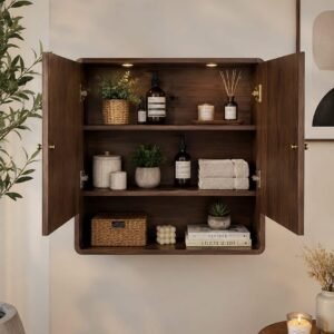 Wall Storage Cabinet with Adjustable Shelf — Bathroom & Kitchen Organizer