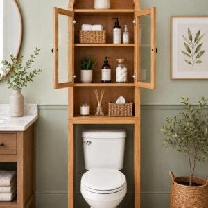 Arched Over-the-Toilet Storage Cabinet — Bathroom Space Saver
